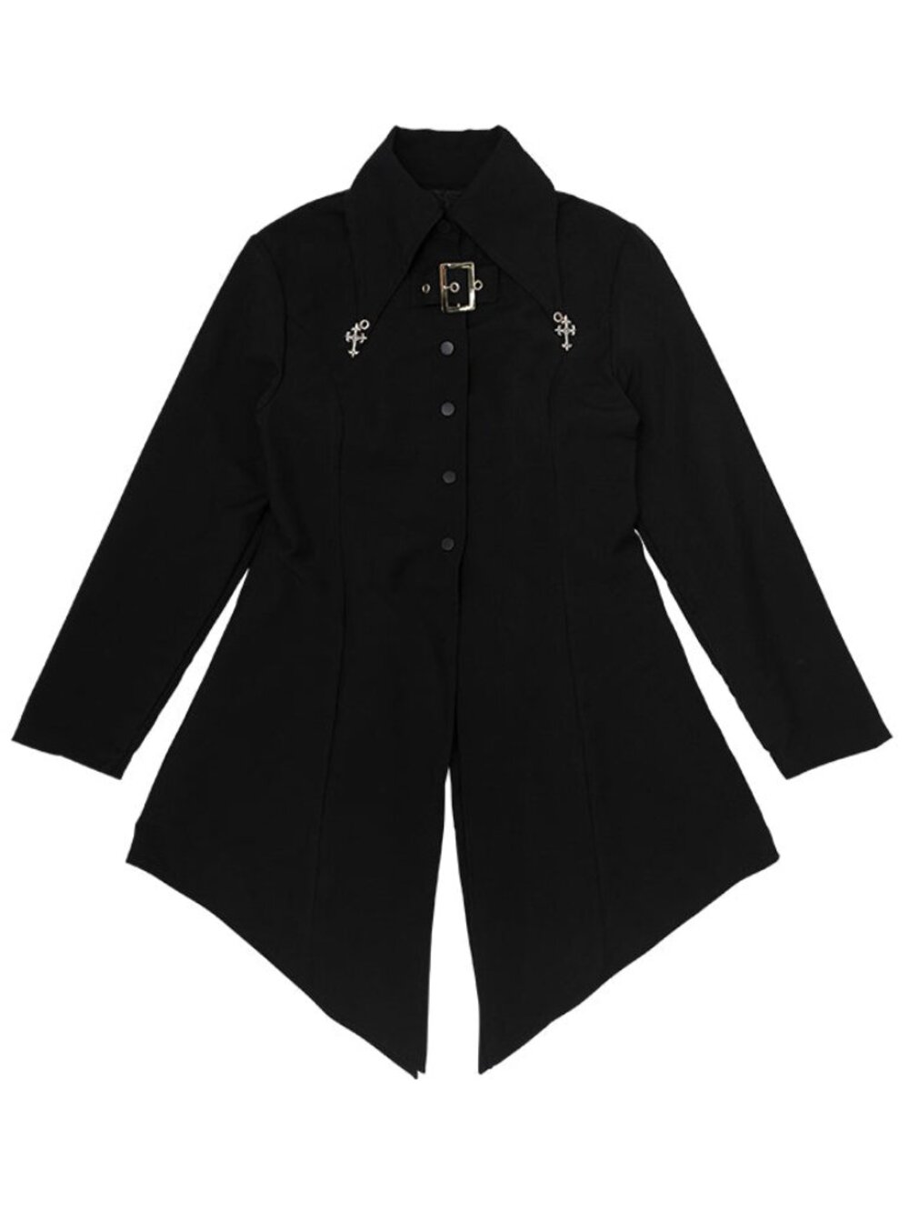NEW ACDC RAG Dark Abyss Punk Cross Long Black Shirt
